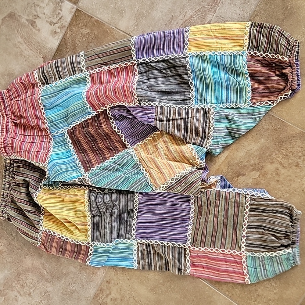NEW Patchwork Harem Pants - Picture 4 of 6